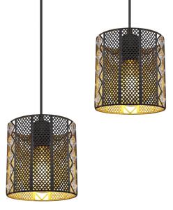 Globo 15450-4H - Luster na lanku ABINY 4xE27/60W/230V zlatá/čierna
