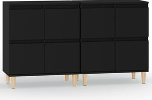 Komody 2 ks čierne 60x35x70 cm kompozitné drevo