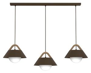 Luster na lanku FUNDA 3xE27/15W/230V hnedá