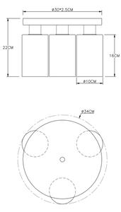 Globo 15465-3D - Stropné svietidlo HADERA 3xE27/60W/230V