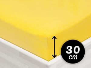 Jersey napínacie prestieradlo na vysoký matrac JR-003 Žlté 200 x 200 - výška 30 cm