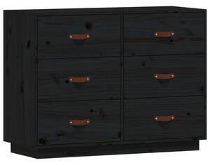 Komoda čierna 100x40x75 cm borovicový masív