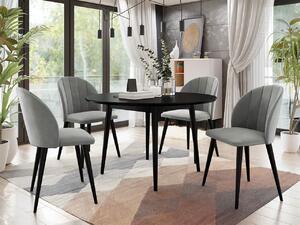 Okrúhly jedálenský stôl 100 cm so 4 stoličkami NOWEN 1 - čierny / šedý