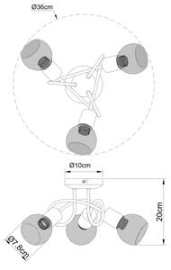 Globo 54028-3S - Prisadený luster FIASTRA 3xE14/40W/230V
