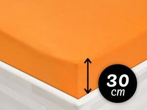 Jersey napínacie prestieradlo na vysoký matrac JR-006 Oranžové 80 x 200 - výška 30 cm