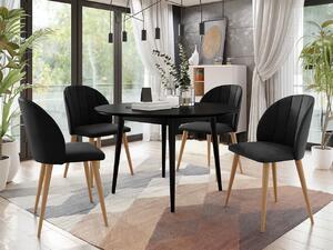Jedálenský stôl 120 cm so 4 stoličkami NOWEN 1 - čierny / prírodné drevo