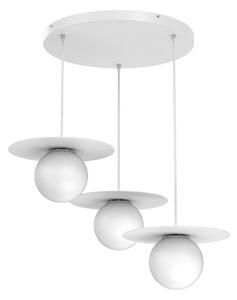 Závesný luster na lanku FLAT 3xE27/15W/230V biela