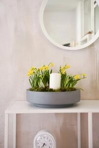 Kvetináč ESCADA LOW, sklolaminát, Ø 45 cm, sivá - beton design