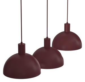 Luster na lanku HANDA 3xE27/15W/230V bordový
