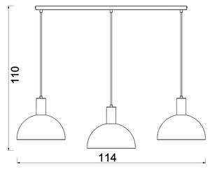 Luster na lanku HANDA 3xE27/15W/230V bordový