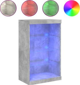 Komoda s LED svetlami betónovo sivá 60,5x37x100 cm