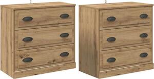 Komody 2 pcs Remeselný dub 70 x 35,5 x 67,5 cm Kompozitné drevo