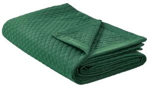 Prikrývka na posteľ zelená polyester 220 x 240 cm reliéfny vzor deka pléd klasický štýl spálňa