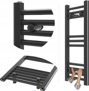 Granitan | Kúpeľňový radiátor Breno - 30/70 cm - čierny - štýlový - praktický - minimalistický