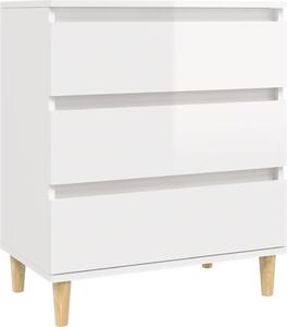 Komoda vysoký lesk biela 60x35x70 cm spracované drevo