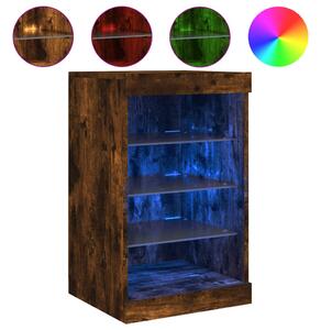 Komoda s LED svetlami dymový dub 41x37x67 cm