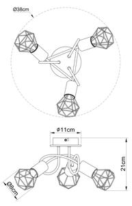 Globo 54802S-3DH - Prisadený luster XARA 3xE14/40W/230V