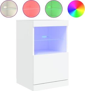 Komoda s LED svetlami biela 41x37x67 cm
