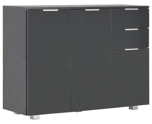 Komoda čierna 107x35x80,5 cm vysokolesklá