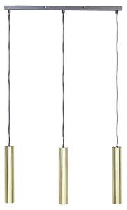 Závesná lampa mosadzná oceľová 100 cm s 3 tienidlami moderný dizajn svietidlo do kuchyne a obývacej izby