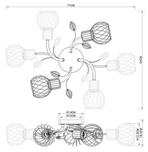 Globo 54113-6D - Prisadený luster LALLY 6xE27/40W/230V