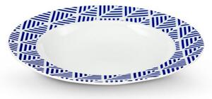 EmaHome LIVIDUS Hlboký tanier / priemer 23 cm / biely/modrý