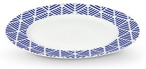 EmaHome LIVIDUS Plytký tanier / priemer 26 cm / biely/modrý