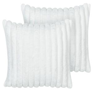 Sada 2 dekoratívnych vankúšov biela polyester 45 x 45 cm bez vzoru jednofarebná moderný štýl doplnky