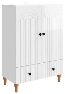 Servírovacia skriňa Biela s vysokým leskom 66 x 34,5 x 95 cm