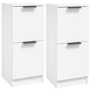 Komody 2 ks biele 30x30x70 cm spracované drevo