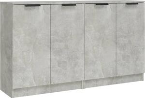 Komody 2 ks betónové sivé 60x30x70 cm spracované drevo