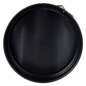 Forma na tortu Masterpro / Ø 24 cm / okrúhly tvar / uhlíková oceľ / nepriľnavý povrch / čierna