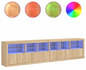 Komoda s LED svetlami dub sonoma 283x37x67 cm