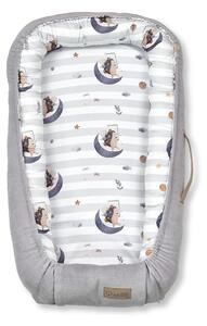 KLUPS Hniezdo pre bábätko Velvet Retro Moon Hedgehog grey 80x45cm KOKCP3_80X45