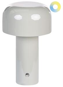 Stolná lampa sivá železo s dotykovým vypínačom nabíjanie cez USB kábel bezdrôtová moderný štýl interiér exteriér