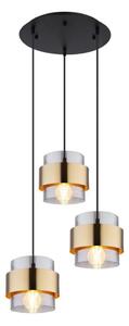 Globo 15560-3H - Luster na lanku MILEY 3xE27/60W/230V čierna/mosadz