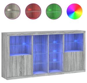 Komoda s LED svetlami sivá sonoma 202x37x100 cm