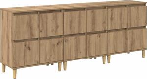 Komody 3 pcs Remeselný dub 60 x 35 x 70 cm Kompozitné drevo