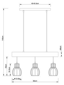 Globo 15326-3NB - Luster na lanku MINA 3xE27/60W/230V