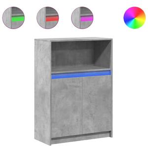 Komoda s LED betónová sivá 72x34x100 cm kompozitné drevo