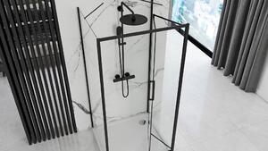 Rea - Sprchovací kút Rapid Fold - čierna/transparentná - 100x100 cm L/P