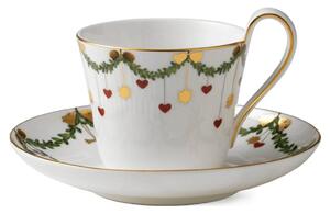 Porcelánová šálka s podšálkou Star Fluted Christmas 270 ml