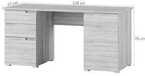 Szynaka Psací stůl Selene 158 cm bílý lesk/mat