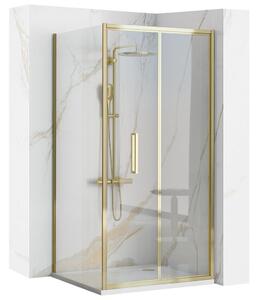 Rea - Sprchovací kút Rapid Fold - zlatá/transparentná - 100x100 cm L/P