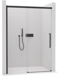 CERANO - Sprchové posuvné dvere Lantono L/P - čierna matná, transparentné sklo - 100x195 cm