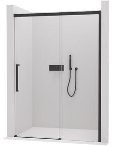 CERANO - Sprchové posuvné dvere Lantono L/P - čierna matná, transparentné sklo - 100x195 cm