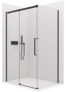 CERANO - Sprchovací kút Lantono L/P - čierna matná, transparentné sklo - 100x70 cm - posuvný