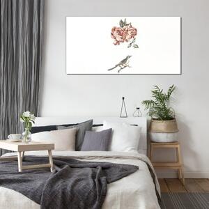 Obraz na skle Zvieracie vtáky kvety