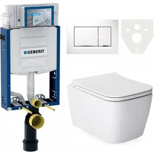 AKCE/SET/LIVERO Geberit - Modul pre závesné WC s tlačidlom + CERANO - WC misa rimless Quartz + Sedátko Quartz - biela lesklá + Geberit - Ovládacie tl…