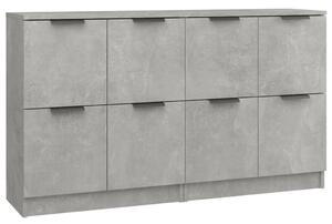 Komody 2 ks betónové sivé 60x30x70 cm spracované drevo